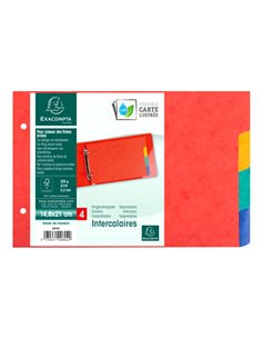 INTERCALAIRES POUR FICHES BRISTOL A5 148X210MM 4  POSITIONS 2