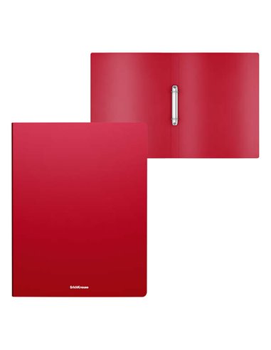 Classeurs à anneaux classiques Erichkrause Matt - 2 anneaux de 24 mm - Format A4 - Rouge