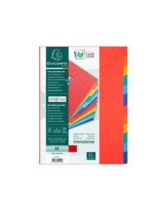 INTERCALAIRE EXACOMPTA CARTE LUSTREE 225GR A4 12 POSITIONS COLORIS ASSORTIS
