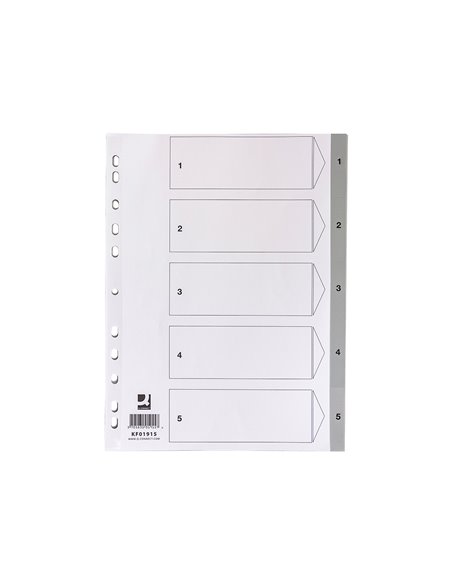 INTERCALAIRE Q-CONNECT NUMERIQUE 1-5 PLASTIQUE 5 POSITIONS A4 INDICE  MULTIPERFORE