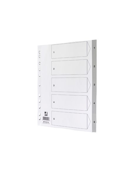 INTERCALAIRE Q-CONNECT NUMERIQUE 1-5 PLASTIQUE 5 POSITIONS A4 INDICE  MULTIPERFORE