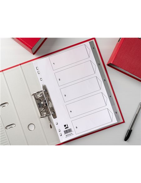 INTERCALAIRE Q-CONNECT NUMERIQUE 1-5 PLASTIQUE 5 POSITIONS A4 INDICE  MULTIPERFORE