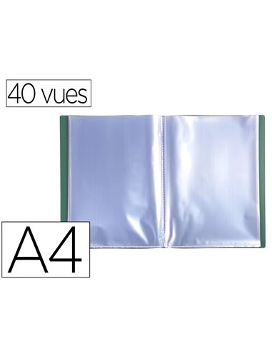 PROTEGE DOCUMENTS EXACOMPTA A4 COUVERTURE POLYPRO SOUPLE  MATE 40 VUES GRAINEES ANTI  REFLET COLORIS VERT