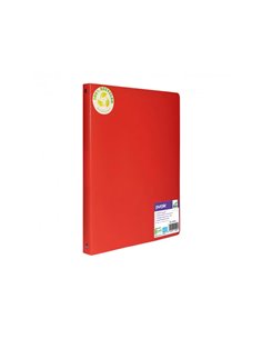 CLASSEUR 4 ANNEAUX POLYPRO RECYCLE OFFICE PLAST DOS 20MM COLORIS ROUGE
