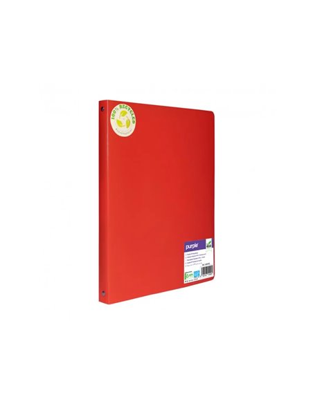 CLASSEUR 4 ANNEAUX POLYPRO RECYCLE OFFICE PLAST DOS 20MM COLORIS ROUGE