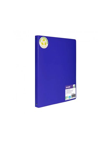 CLASSEUR 4 ANNEAUX POLYPRO RECYCLE OFFICE PLAST DOS 20MM COLORIS BLEU