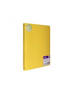 CLASSEUR 4 ANNEAUX POLYPRO RECYCLE OFFICE PLAST DOS 20MM COLORIS JAUNE