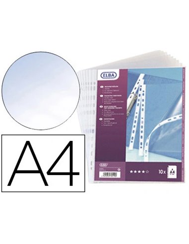 POCHETTE OXFORD POLYPROPYLÈNE LISSE 9/100E PERFORÉE USAGE INTENSIF A4 210X297MM SACHET 10 UNITÉS