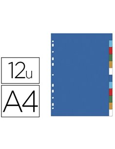 INTERCALAIRE ELBA POLYPROPYLÈNE 13/100E 12 POSITIONS A4 210X297MM