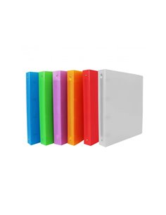 CLASSEUR SOUPLE 4 ANNEAUX POLYPRO OFFICE PLAST 32X26,8  CM DOS 40MM COLORIS ASSORTIS