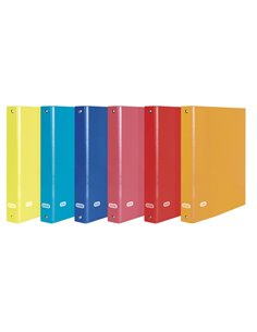 Classeur à anneaux Elba Color Life 2D x 40 mm, format Folio, dos 50 mm, extérieur en carton ligné, couleurs assorties