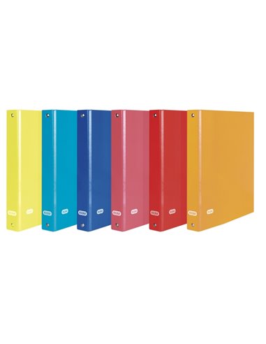 Classeur à anneaux Elba Color Life 2D x 40 mm, format Folio, dos 50 mm, extérieur en carton ligné, couleurs assorties