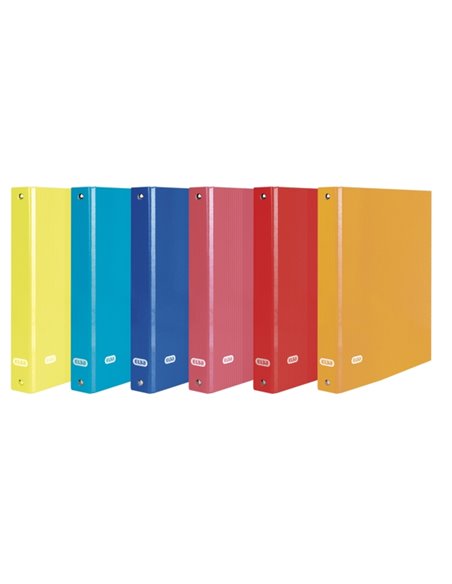 Classeur à anneaux Elba Color Life 2D x 40 mm, format Folio, dos 50 mm, extérieur en carton ligné, couleurs assorties