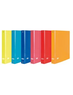Classeur à anneaux Elba Color Life 4D x 40 mm, format Folio, dos 50 mm, extérieur en carton ligné, couleurs assorties