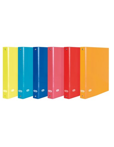 Classeur à anneaux Elba Color Life 4D x 40 mm, format Folio, dos 50 mm, extérieur en carton ligné, couleurs assorties