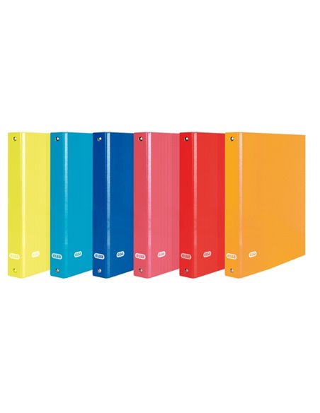 Classeur à anneaux Elba Color Life 4D x 40 mm, format Folio, dos 50 mm, extérieur en carton ligné, couleurs assorties