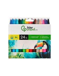 FEUTRE COLORIAGE LIDERPAPEL JUMBO LONGUEUR ÉCRITURE 800M POINTE NYLON 5MM DIAMÈTRE BOÎTE CARTON 24 UNITÉS 2