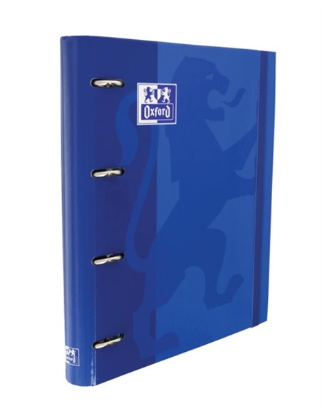 Classeur à anneaux Oxford Europeanbinder Classic A4+ avec recharges quadrillées 5x5 - Couverture extra rigide - Fermeture élasti
