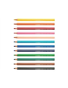 ETUI CARTON DE 12 CRAYONS DE COULEUR STABILO GREEN TRIO 2
