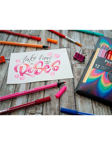 FEUTRE DESSIN STABILO PEN 68 ARTY ENCRE INODORE BASE EAU POINTE MOYENNE TRACE 1MM ETUI CARTON 24 UNITES