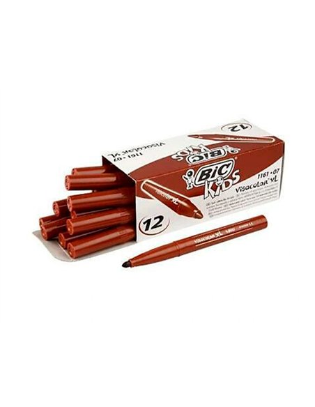 FEUTRE BIC KIDS VISACOLOR XL ENCRE LAVABLE POINTE LARGE  BLOQUEE COLORIS BRUN