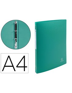 CLASSEUR EXACOMPTA OPAK 4 ANNEAUX 15MM POLYPROPYLÈNE MAT 5/10E DOS 20MM A4 COLORIS VERT