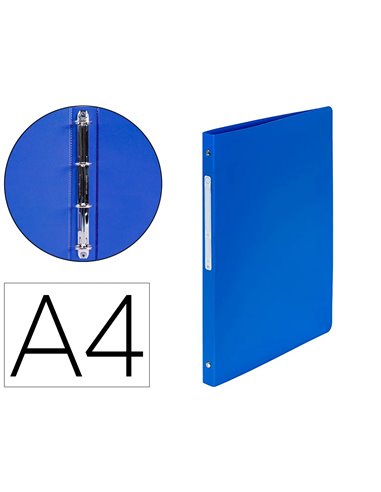 CLASSEUR EXACOMPTA OPAK 4 ANNEAUX 15MM POLYPROPYLÈNE MAT 5/10E DOS 20MM A4 COLORIS BLEU