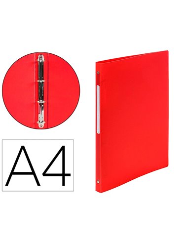 CLASSEUR EXACOMPTA OPAK 4 ANNEAUX 15MM POLYPROPYLÈNE MAT 5/10E DOS 20MM A4 COLORIS ROUGE