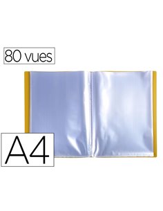 PROTEGE DOCUMENTS EXACOMPTA A4 COUVERTURE POLYPRO SOUPLE  MATE 80 VUES GRAINEES ANTI  REFLET COLORIS JAUNE