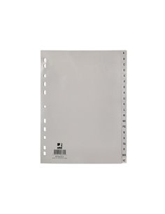 INTERCALAIRE Q-CONNECT PP 12/ 100E A4 225X297MM MULTIPERFORÉ ALPHABET GRAVÉ ONGLETS COLORIS GRIS 2