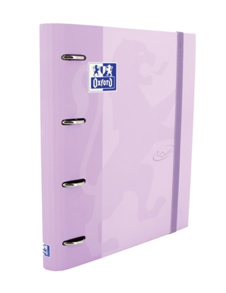 Classeur à anneaux Oxford Europeanbinder Touch A4+ avec recharges, grille 5x5 - Couverture extra rigide - Fermeture élastique - 