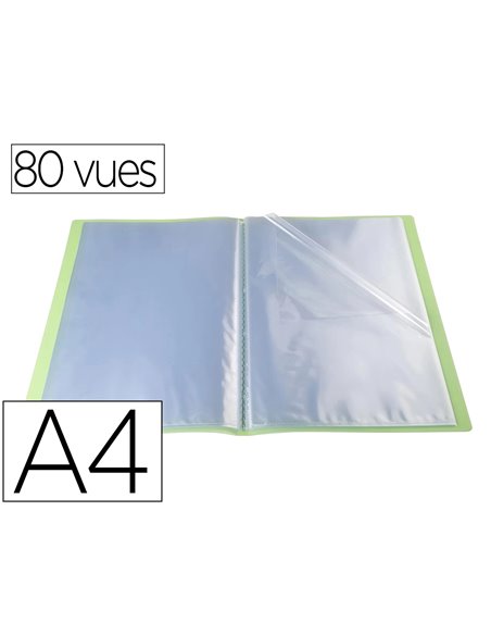 PROTEGE DOCUMENTS EXACOMPTA A4 COUVERTURE POLYPRO SOUPLE  MATE 80 VUES GRAINEES ANTI  REFLET COLORIS VERT
