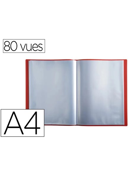 PROTEGE DOCUMENTS EXACOMPTA A4 COUVERTURE POLYPRO SOUPLE  MATE 80 VUES GRAINEES ANTI  REFLET COLORIS ROUGE
