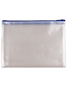 POCHETTE Q-CONNECT PORTE-DOCUMENTS PVC A5 OUVERTURE SUPÉRIEURE AVEC FERMETURE ÉCLAIR COLORIS BLEU 2