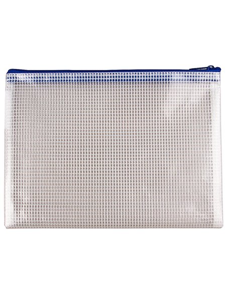 POCHETTE Q-CONNECT PORTE-DOCUMENTS PVC A5 OUVERTURE SUPÉRIEURE AVEC FERMETURE ÉCLAIR COLORIS BLEU