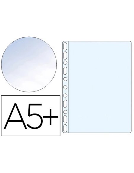 POCHETTE EXACOMPTA POLYPROPYLÈNE GRAINÉ 5/100E PERFORÉE FORMAT ÉCOLIER 170X220MM SACHET 10 UNITÉS