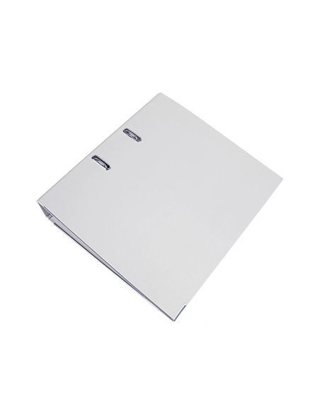 CLASSEUR LEVIER LIDERPAPEL A4 DOCUMENTA CARTON REMBORDÉ PVC 1,9MM DOS 75MM RADO MÉTALLIQUE COLORIS BLANC
