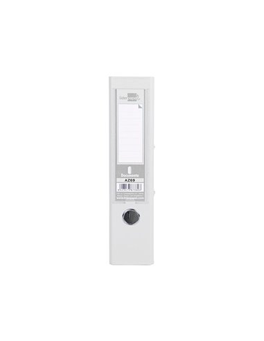 CLASSEUR LEVIER LIDERPAPEL A4 DOCUMENTA CARTON REMBORDÉ PVC 1,9MM DOS 75MM RADO MÉTALLIQUE COLORIS BLANC