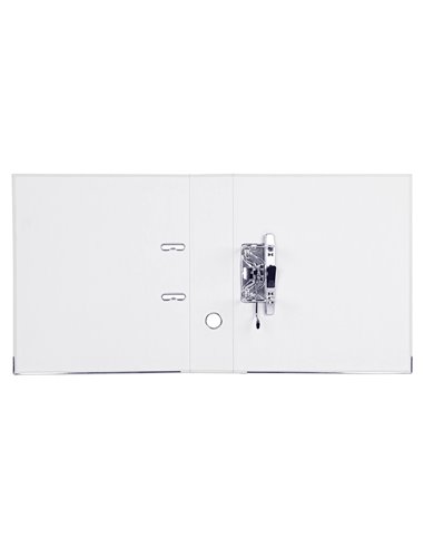 CLASSEUR LEVIER LIDERPAPEL A4 DOCUMENTA CARTON REMBORDÉ PVC 1,9MM DOS 75MM RADO MÉTALLIQUE COLORIS BLANC