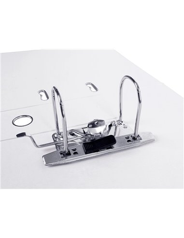 CLASSEUR LEVIER LIDERPAPEL A4 DOCUMENTA CARTON REMBORDÉ PVC 1,9MM DOS 75MM RADO MÉTALLIQUE COLORIS BLANC