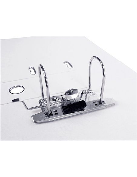 CLASSEUR LEVIER LIDERPAPEL A4 DOCUMENTA CARTON REMBORDÉ PVC 1,9MM DOS 75MM RADO MÉTALLIQUE COLORIS BLANC