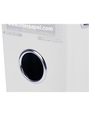 CLASSEUR LEVIER LIDERPAPEL A4 DOCUMENTA CARTON REMBORDÉ PVC 1,9MM DOS 75MM RADO MÉTALLIQUE COLORIS BLANC