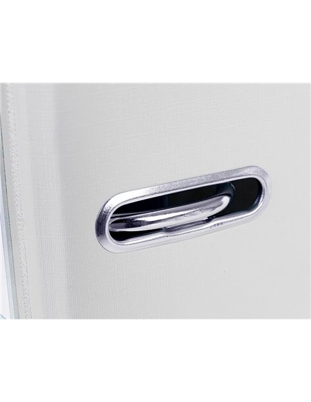 CLASSEUR LEVIER LIDERPAPEL A4 DOCUMENTA CARTON REMBORDÉ PVC 1,9MM DOS 75MM RADO MÉTALLIQUE COLORIS BLANC