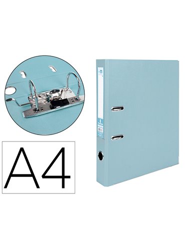 CLASSEUR LEVIER LIDERPAPEL A4 DOCUMENTA CARTON REMBORDÉ 1,9MM DOS 52MM RADO MÉTALLIQUE COLORIS GRIS