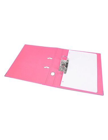 CLASSEUR LEVIER LIDERPAPEL A4 DOCUMENTA CARTON REMBORDÉ 1,9MM DOS 52MM RADO MÉTALLIQUE COLORIS ROSE