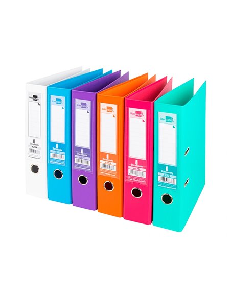 CLASSEUR LEVIER LIDERPAPEL A4 DOCUMENTA CARTON REMBORDÉ 1,9MM DOS 75MM RADO MÉTALLIQUE COLORIS ASSORTIS TRENDING