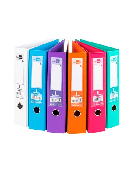 CLASSEUR LEVIER LIDERPAPEL A4 DOCUMENTA CARTON REMBORDÉ 1,9MM DOS 75MM RADO MÉTALLIQUE COLORIS ASSORTIS TRENDING