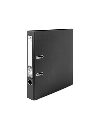 CLASSEUR LEVIER LIDERPAPEL A4 DOCUMENTA CARTON REMBORDÉ 1,9MM DOS 52MM RADO MÉTALLIQUE COLORIS NOIR