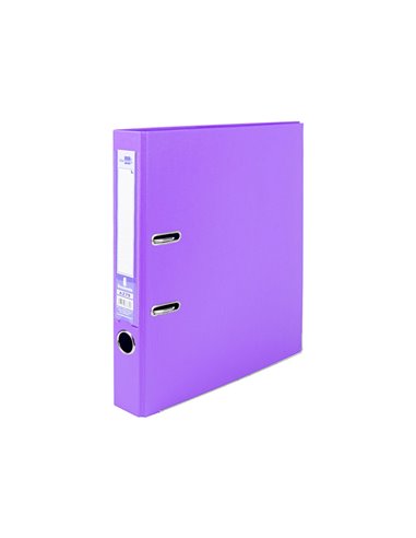 CLASSEUR LEVIER LIDERPAPEL A4 DOCUMENTA CARTON REMBORDÉ 1,9MM DOS 52MM RADO MÉTALLIQUE COLORIS LILAS