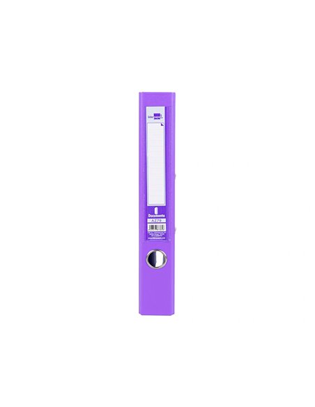 CLASSEUR LEVIER LIDERPAPEL A4 DOCUMENTA CARTON REMBORDÉ 1,9MM DOS 52MM RADO MÉTALLIQUE COLORIS LILAS